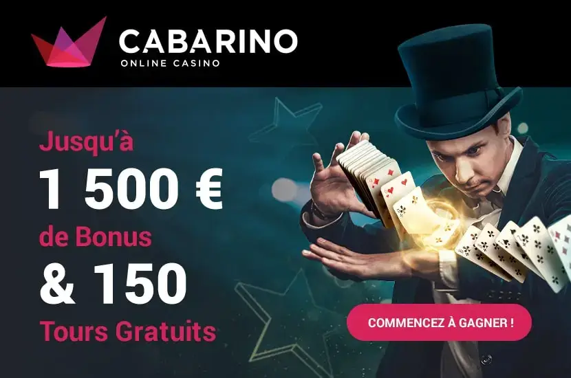 Banner with Cabarino casino bonnus offer